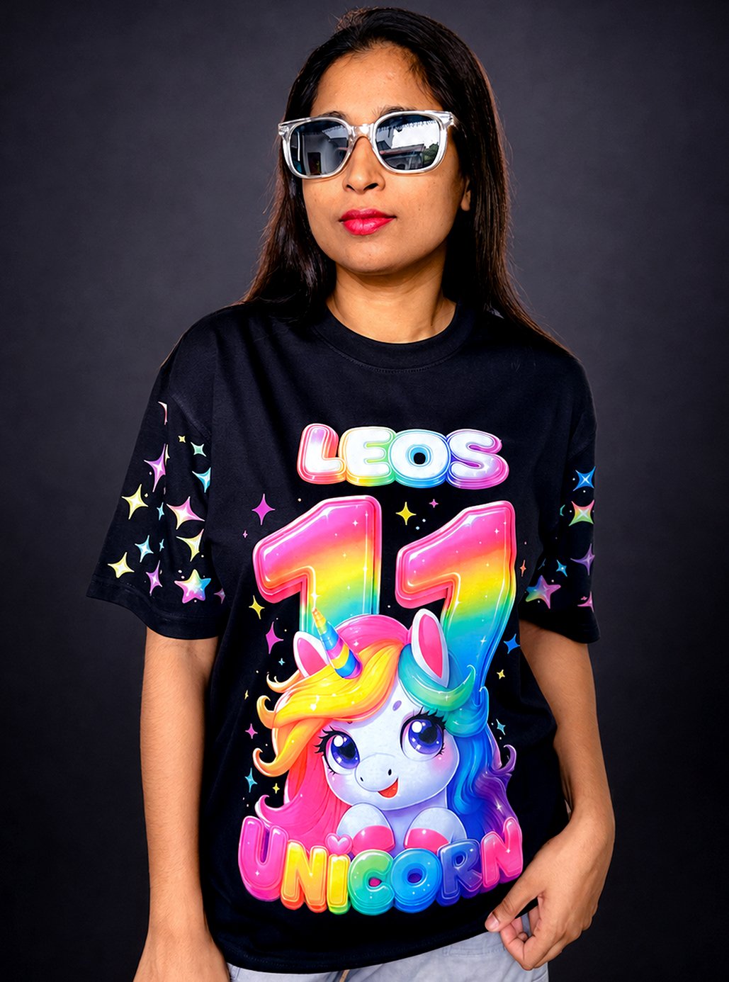 Unicorn Premium Black Premium Tshirts 👕 by Leos Wear