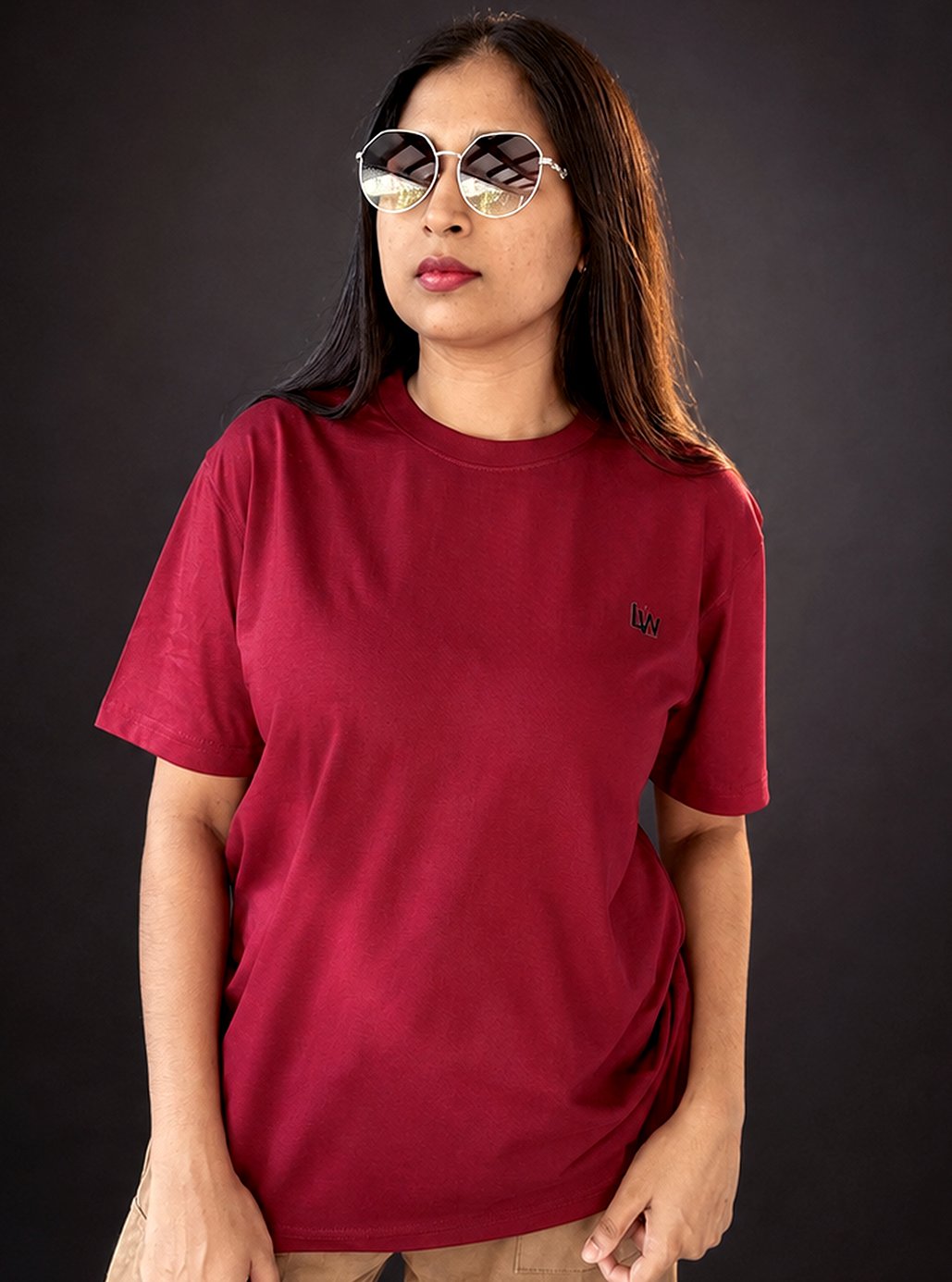 Maroon Plain T-Shirt by Leos Wear