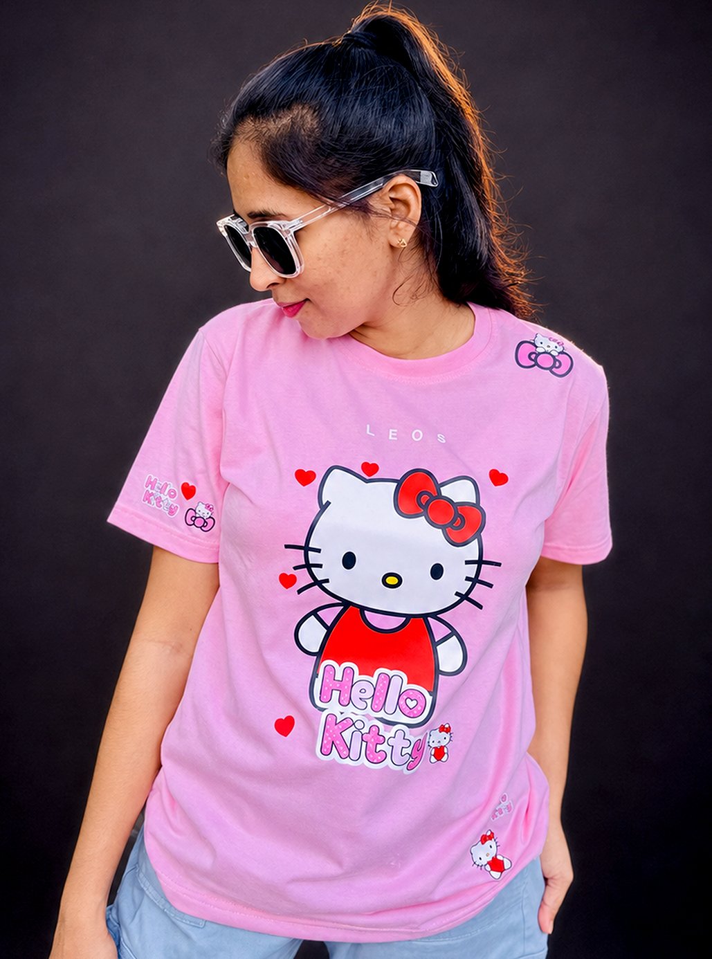 Pink Hello Kitty A4 Size Printed Tshirts 💗 by Leos Wear