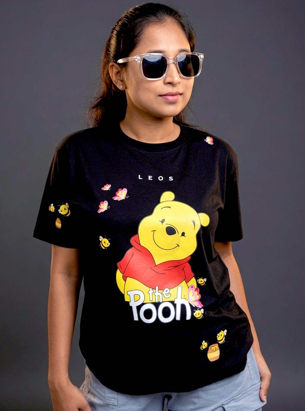 Black Pooh A4 Size Printed Tshirts 💗 by Leos Wear
