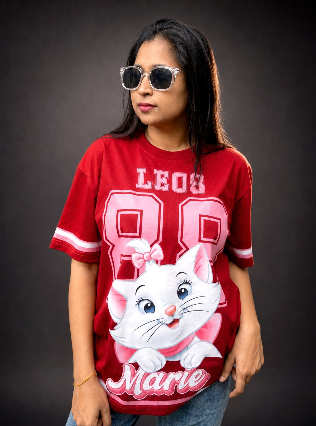 Marie Kitty Premium Maroon Premium Tshirts 👕 by Leos Wear
