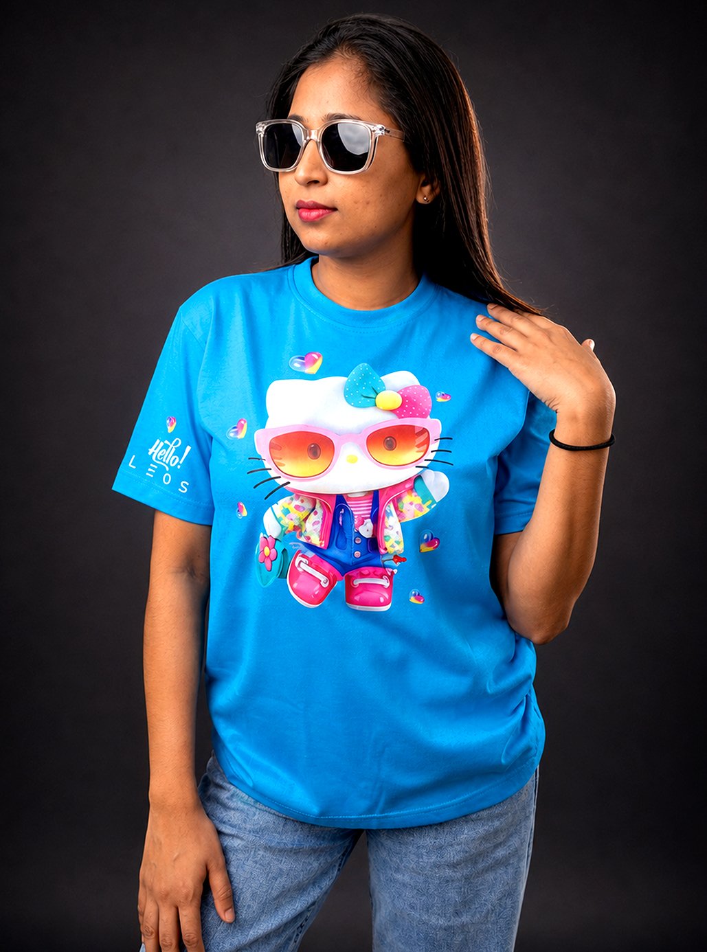 Hello Kitty Sky Blue A4 Size Printed Tshirts 💗 by Leos Wear